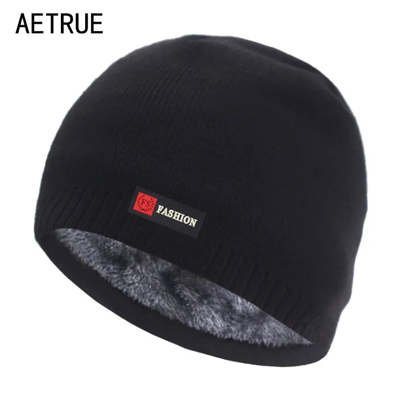 Skullies Beanies Men Winter Hat Women Knitted Hats For Men Cap Winter Beanie Hat Gorro Thick Warm Brimless Fur Bonnet Men&