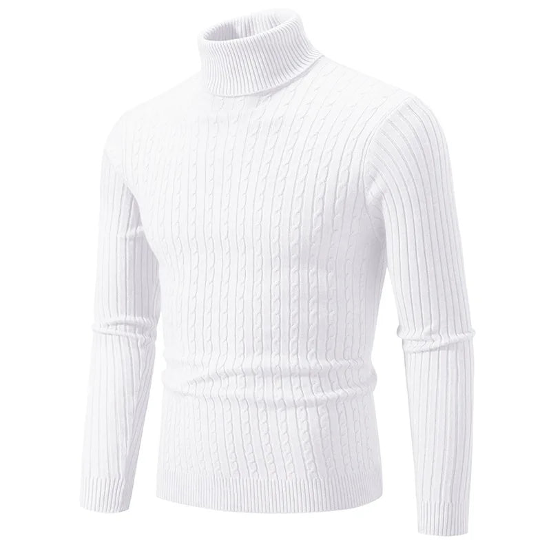 Turtleneck Sweaters Autumn Winter Male Long Sleeve Knitted Slim Twist Pullover Sweaters ZJFS-1515*04