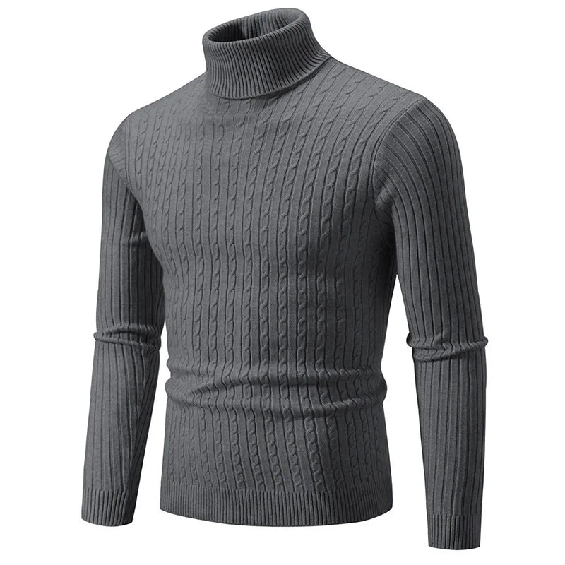 Turtleneck Sweaters Autumn Winter Male Long Sleeve Knitted Slim Twist Pullover Sweaters ZJFS-1515*04