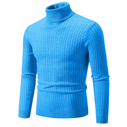 Turtleneck Sweaters Autumn Winter Male Long Sleeve Knitted Slim Twist Pullover Sweaters ZJFS-1515*04