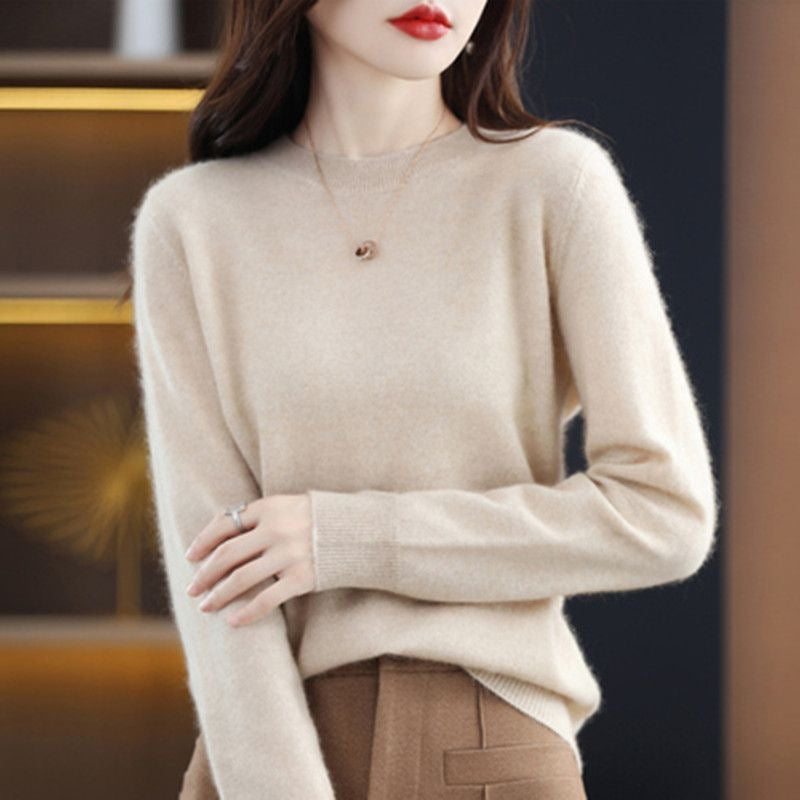 Women Sweater O-neck Autumn Winter Basic Pullover Warm Casual Pulls Jumpers Korean Long-sleeved Solid Knitwear Bottoming Shirt