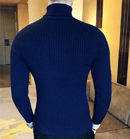 Sweater  Pullover Knitted Warm Casual Turtleneck Sweatwear  Mens Tops