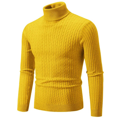 Sweater  Pullover Knitted Warm Casual Turtleneck Sweatwear  Mens Tops