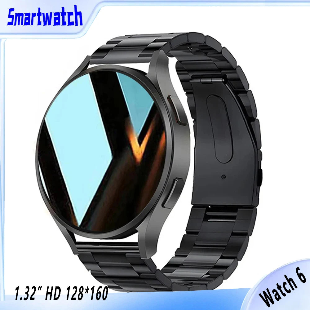 Watch 6 Business Smartwatch Men 1.32 Inch 128*160 Bluetooth Call Health Monitoring Alarm Clock Fashion Watch Women Multifunction