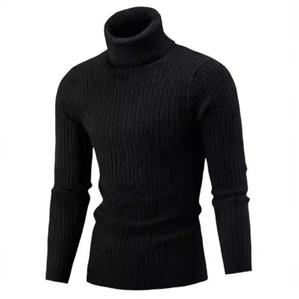 Turtleneck Sweaters Autumn Winter Male Long Sleeve Knitted Slim Twist Pullover Sweaters ZJFS-1515*04