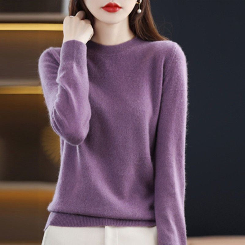 Women Sweater O-neck Autumn Winter Basic Pullover Warm Casual Pulls Jumpers Korean Long-sleeved Solid Knitwear Bottoming Shirt