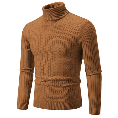 Turtleneck Sweaters Autumn Winter Male Long Sleeve Knitted Slim Twist Pullover Sweaters ZJFS-1515*04