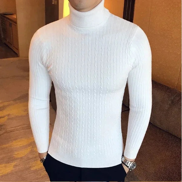 Sweater  Pullover Knitted Warm Casual Turtleneck Sweatwear  Mens Tops