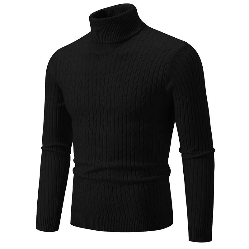 Turtleneck Sweaters Autumn Winter Male Long Sleeve Knitted Slim Twist Pullover Sweaters ZJFS-1515*04