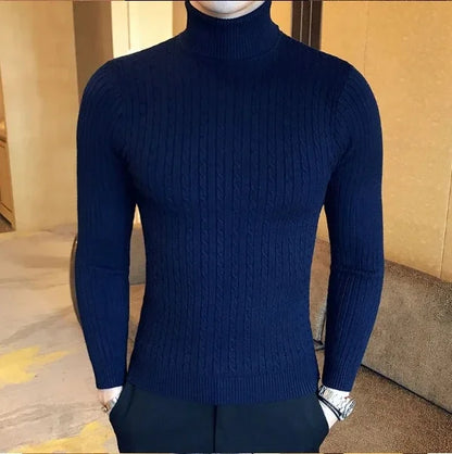 Sweater  Pullover Knitted Warm Casual Turtleneck Sweatwear  Mens Tops