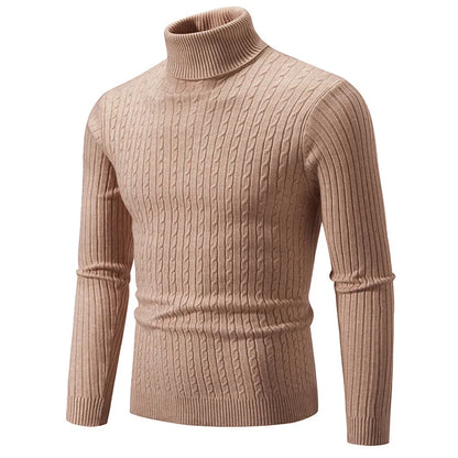 Turtleneck Sweaters Autumn Winter Male Long Sleeve Knitted Slim Twist Pullover Sweaters ZJFS-1515*04