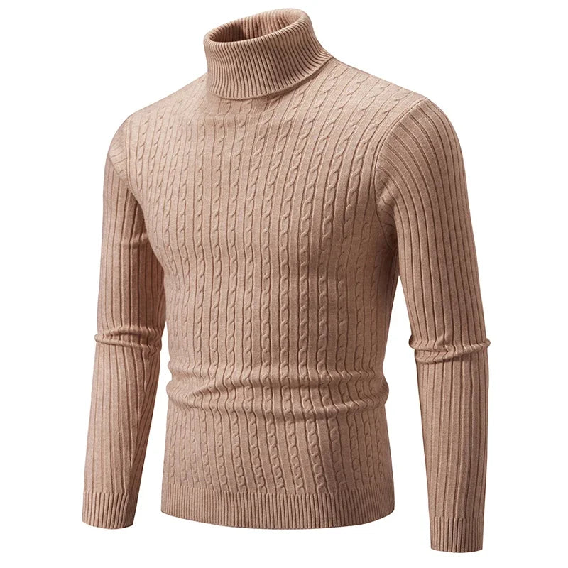 Sweater  Pullover Knitted Warm Casual Turtleneck Sweatwear  Mens Tops