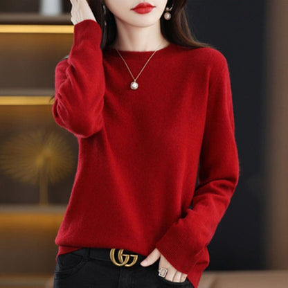 Women Sweater O-neck Autumn Winter Basic Pullover Warm Casual Pulls Jumpers Korean Long-sleeved Solid Knitwear Bottoming Shirt