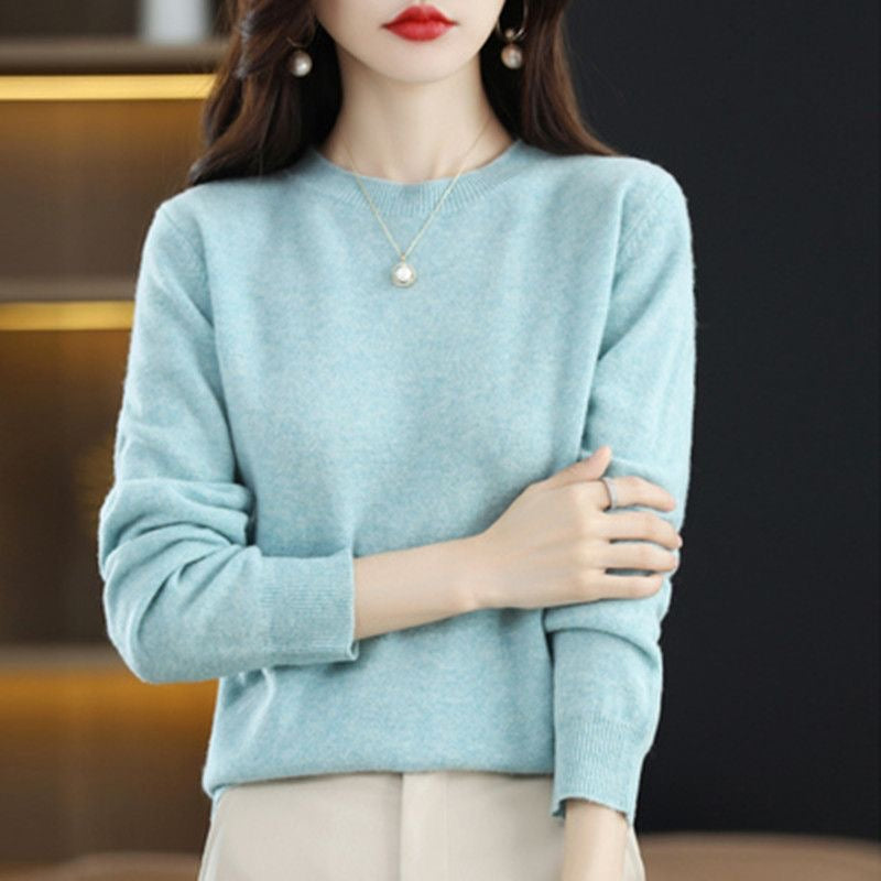 Women Sweater O-neck Autumn Winter Basic Pullover Warm Casual Pulls Jumpers Korean Long-sleeved Solid Knitwear Bottoming Shirt