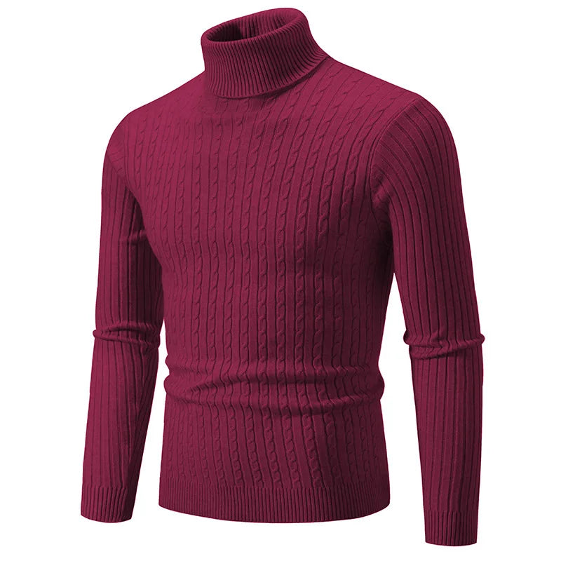 Turtleneck Sweaters Autumn Winter Male Long Sleeve Knitted Slim Twist Pullover Sweaters ZJFS-1515*04