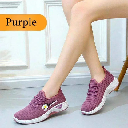 Fashionable sports shoes for women, thick and breathable soft soled mesh, lightweight casual shoes, trendy coconut shoes