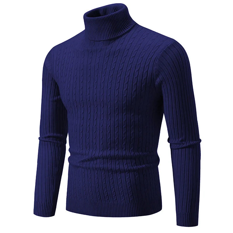 Turtleneck Sweaters Autumn Winter Male Long Sleeve Knitted Slim Twist Pullover Sweaters ZJFS-1515*04