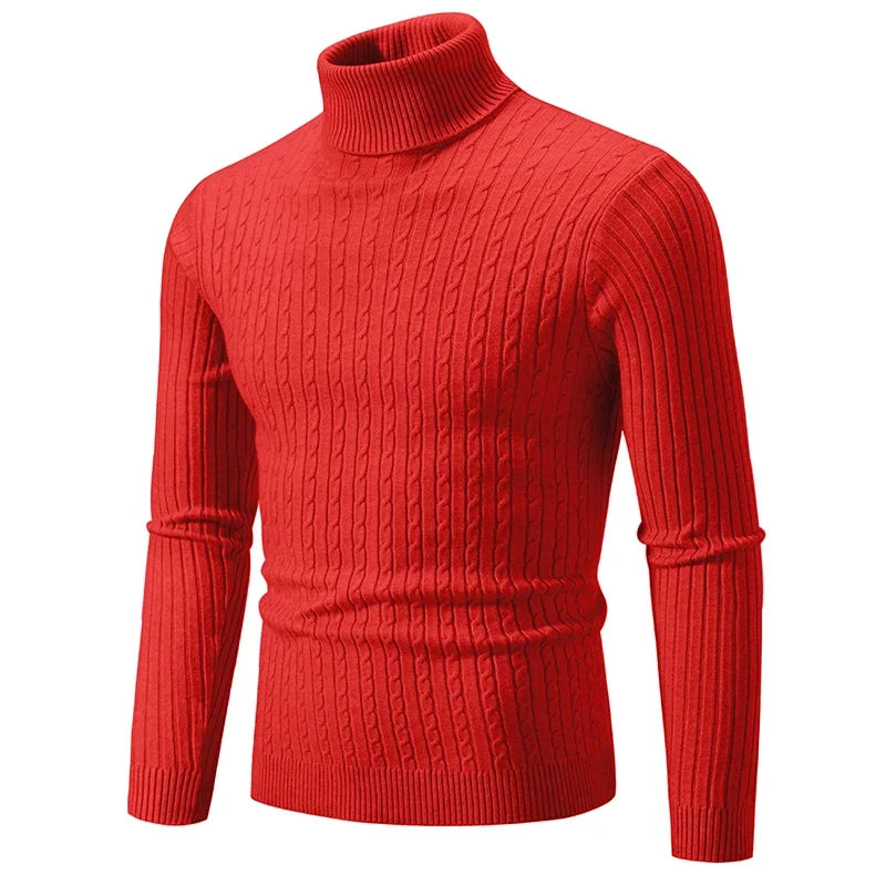 Sweater  Pullover Knitted Warm Casual Turtleneck Sweatwear  Mens Tops