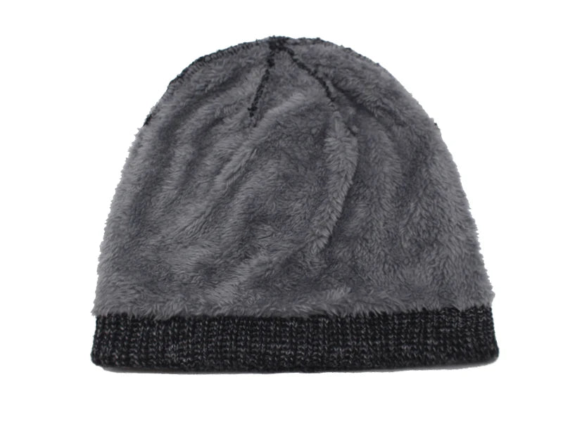 Skullies Beanies Men Winter Hat Women Knitted Hats For Men Cap Winter Beanie Hat Gorro Thick Warm Brimless Fur Bonnet Men&