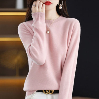 Women Sweater O-neck Autumn Winter Basic Pullover Warm Casual Pulls Jumpers Korean Long-sleeved Solid Knitwear Bottoming Shirt