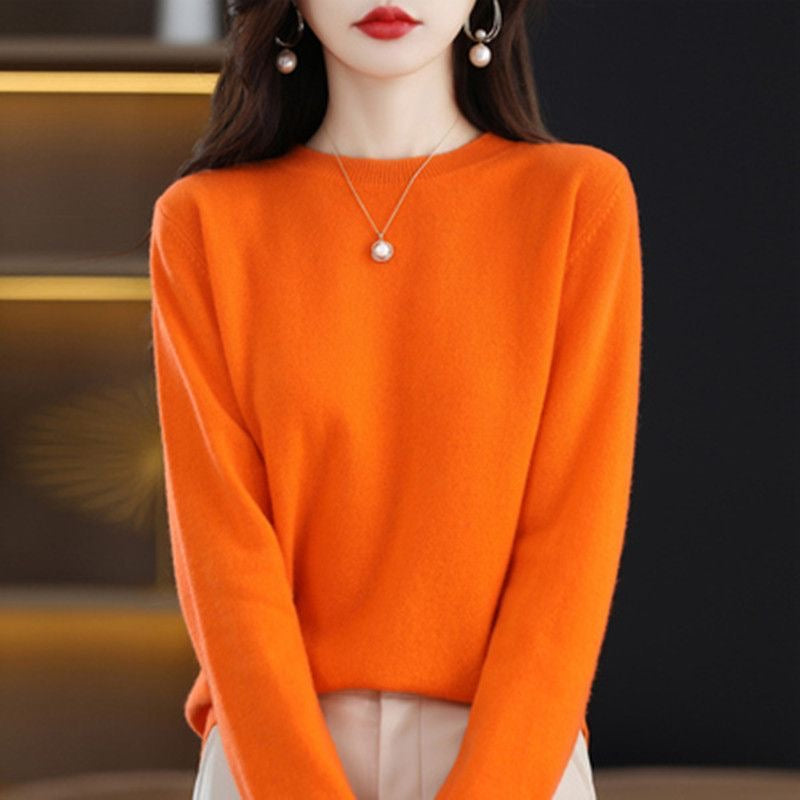 Women Sweater O-neck Autumn Winter Basic Pullover Warm Casual Pulls Jumpers Korean Long-sleeved Solid Knitwear Bottoming Shirt